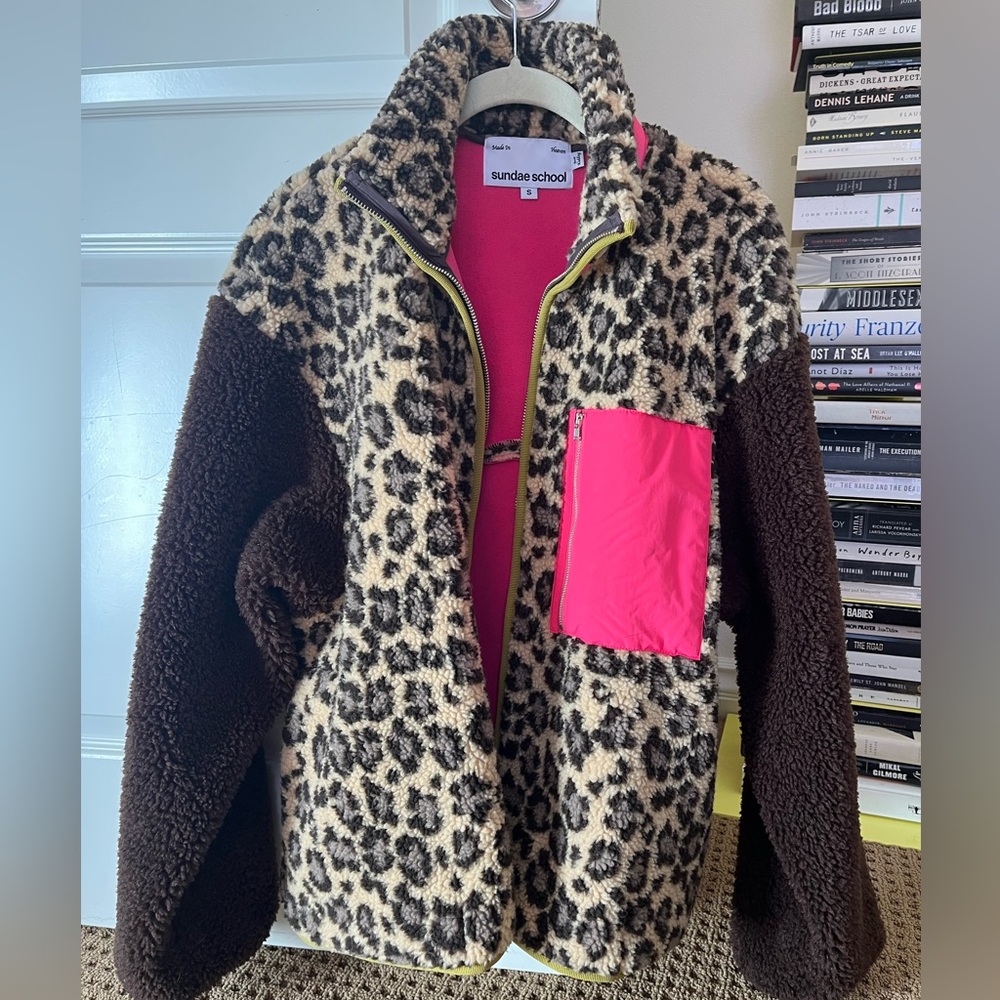 Sundae School Tiger Mom Fleece with Pink Pocket - S